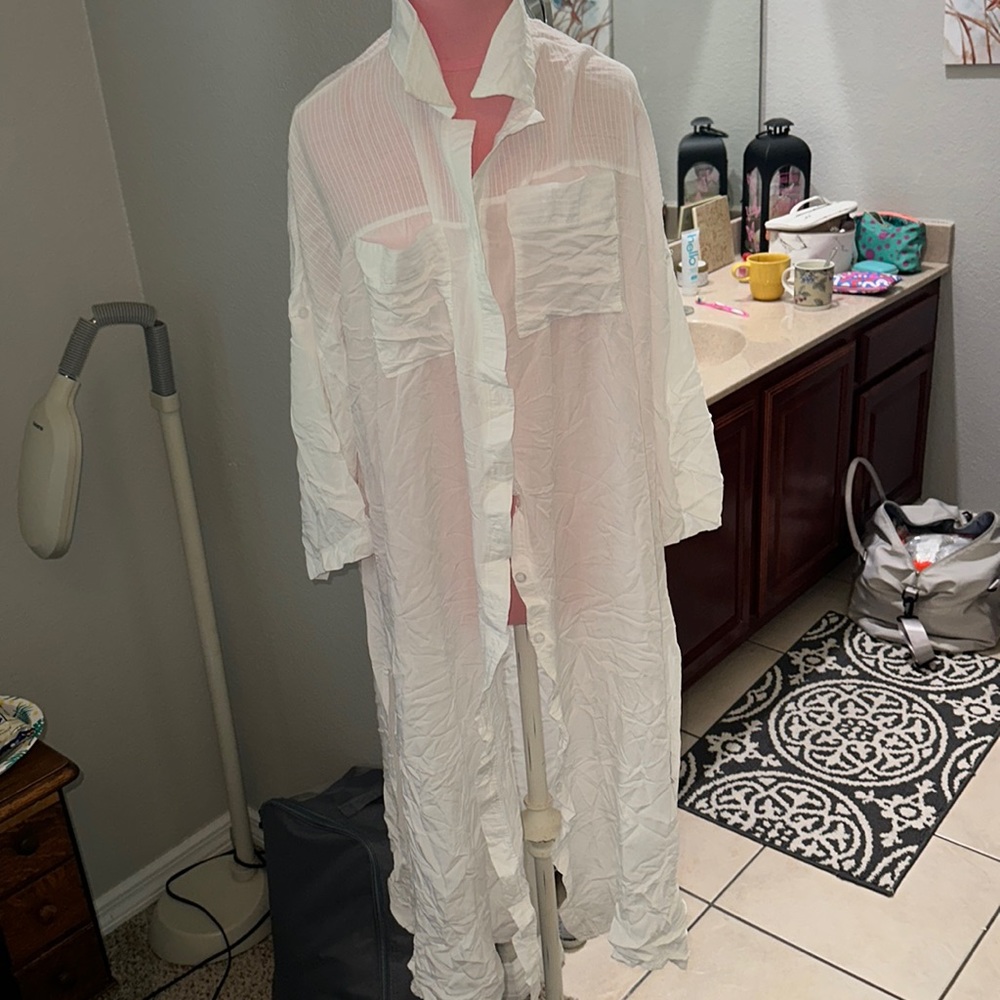 White Bathing Suit Coverup
